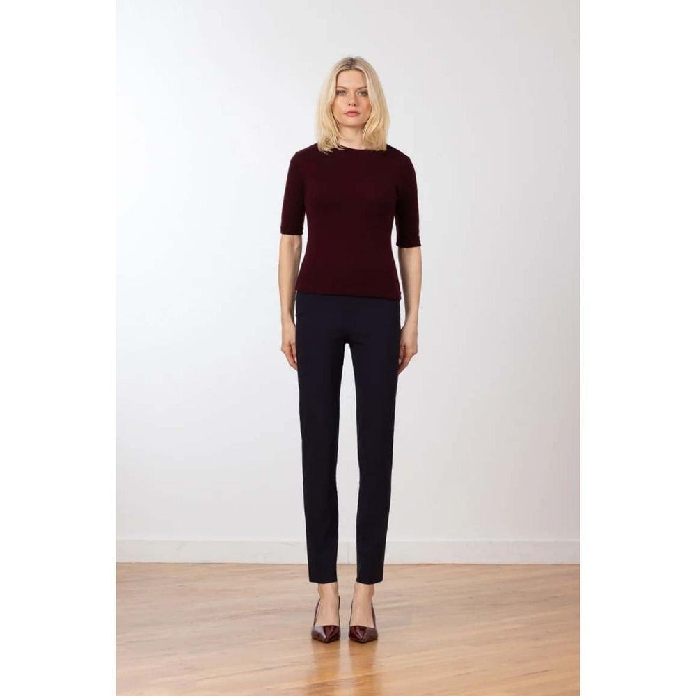 Avenue Montaigne Women's Sz 8 LILI Signature Navy Straight Leg Ankle Length Pant